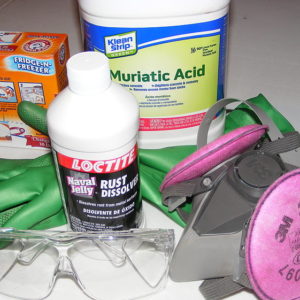 Materials for cleaning out the rusty tank