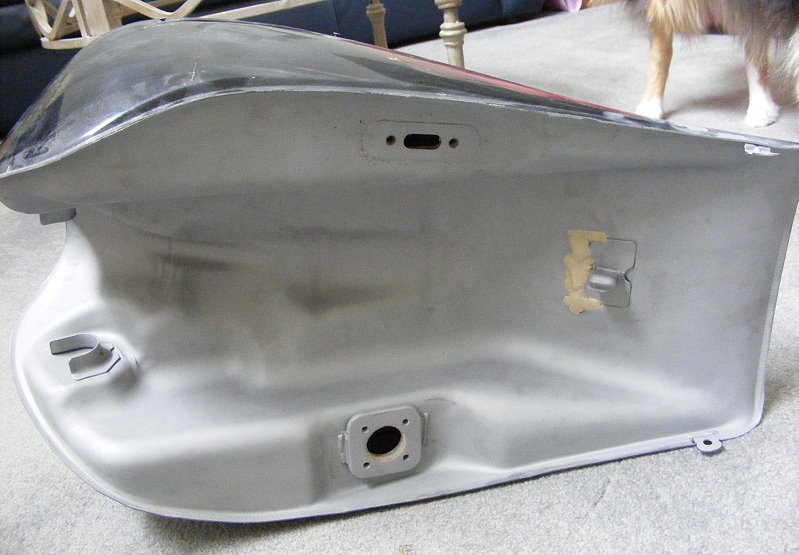 Underside of tank with paint removed
