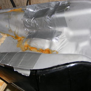 Flash rust on underside of tank