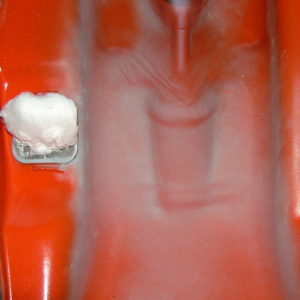 Rolled cotton in sending unit hole